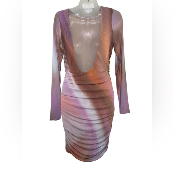 AFRM Maya Mini Dress Purple Brown Size XL - Picture 3 of 10